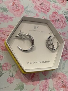 Silver Pave Hoop Earrings - Bomb Party - Of Dreams and Desires